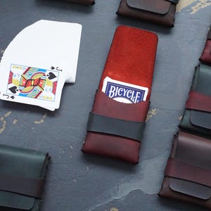 Estojo para baralho de cartas, porta-cartas de baralho personalizado, armazenamento de cartas de pôquer de couro, estojo para cartas de jogo, protetor de cartas de pôquer, caixa para cartas de baralho