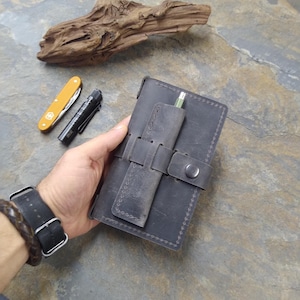 Leather Journal Cover for FİELDNOTES Cahier Notebook Pocket size 3.5&quot; x 5.5&quot; Field Notes Cover Personalized Gift Refillable Pocket Cover