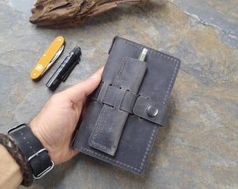 Feld Notizen Lederhülle - Personalisierter Pocket Notebook Organizer, Moleskine Journal Hülle, Einzigartiges Geschenk für Autoren