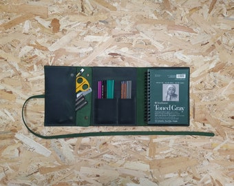 Skizzenbuch Lederhülle - A5, 8.5x5.5", personalisierte Künstler Geschenke. Nachfüllbares Leder Skizzenbuch. Hülle für Skizzenbuch ,