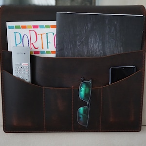 Leder Sofa Armlehne Organizer | Couch Aufbewahrungslösung & Fernbedienungshalter | Wohnkultur | Wesensmerkmale für Wohnzimmer, Fernbedienung tasche.