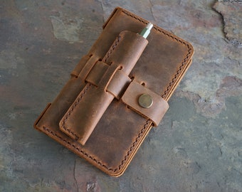 Capa artesanal em couro para cadernos Field Notes: carteira para caderno, porta-passaporte