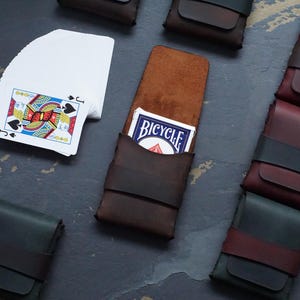 Estojo para baralho de cartas, porta-cartas de baralho personalizado, armazenamento de cartas de pôquer de couro, estojo para cartas de jogo, protetor de cartas de pôquer, caixa para cartas de baralho