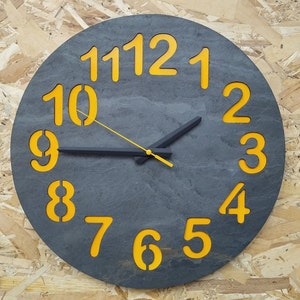 Wall Clock,Wall Decor,Clocks,Home Decor,Unique Wall Clock,Customized Clock,Gift Clock. 16 inch wall clock. yellow