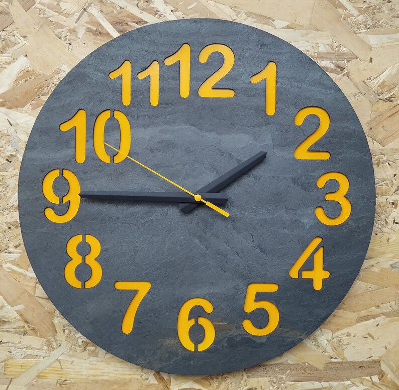 Wall Clock,Wall Decor,Clocks,Home Decor,Unique Wall Clock,Customized Clock,Gift Clock. 16 inch wall clock. yellow