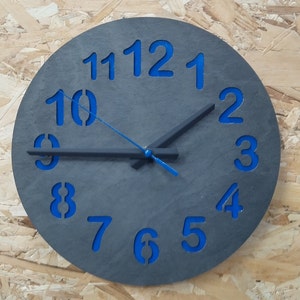 12 inch wall clock.Wall Clock,Wall Decor,Clocks,Home Decor,Unique Wall Clock,Customized Clock,Gift Clock. Housewarming gift.gift for lover. blue