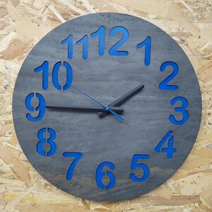 Wall Clock,Wall Decor,Clocks,Home Decor,Unique Wall Clock,Customized Clock,Gift Clock. 16 inch wall clock. blue