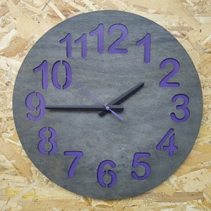 Wall Clock,Wall Decor,Clocks,Home Decor,Unique Wall Clock,Customized Clock,Gift Clock. 16 inch wall clock. lilac
