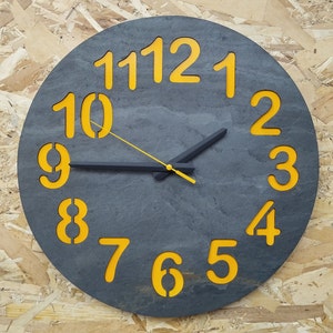 Wall Clock,Wall Decor,Clocks,Home Decor,Unique Wall Clock,Customized Clock,Gift Clock. 16 inch wall clock. yellow