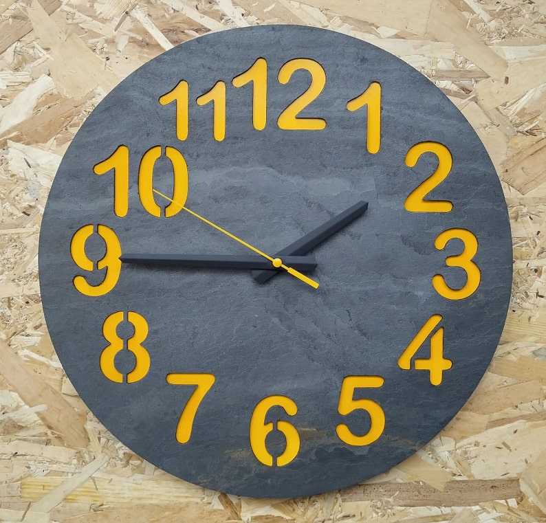 Wall Clock,Wall Decor,Clocks,Home Decor,Unique Wall Clock,Customized Clock,Gift Clock. 16 inch wall clock. yellow