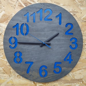 Wall Clock,Wall Decor,Clocks,Home Decor,Unique Wall Clock,Customized Clock,Gift Clock. 16 inch wall clock. blue