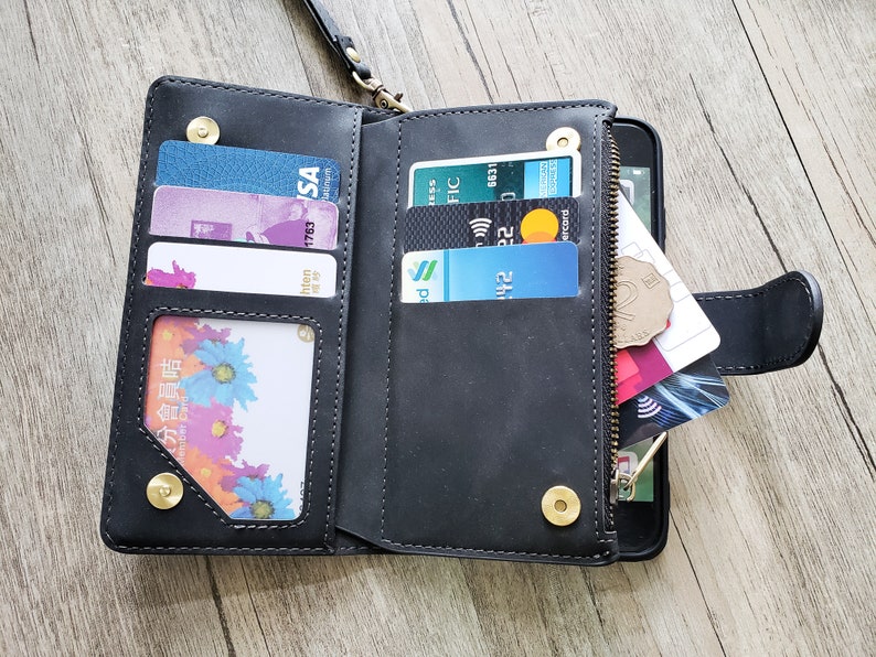 Vintage Dragon Zipper leather wallet case for iPhone X XS XR 13 14 pro max 8 7 6s Samsung S22 S21 S20 Ultra S10 S9 S8 Note 20 10 Plus MN2785 image 3