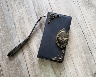 Zelda Breath Of The Wild Triforce Zipper leather wallet case for iPhone X XS XR 13 14 pro max Samsung S21 S20 Ultra Note 20 9 10 Plus MN2557