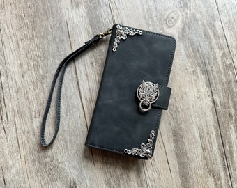 Final Fantasy 7 Cloudy Wolf Zipper leather phone wallet case for iPhone XS XR 11 12 13 14 Pro Max Samsung S22 S21 Ultra Note 20 Plus MN2783