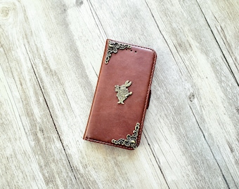 Alice in wonderland rabbit phone leather wallet case for iPhone X XS XR 11 Pro Max Samsung S10 Plus Note 9 10 Plus A60 A70 A80 A7 A8 MN1595