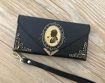 Vintage Sherlock Holmes phone leather wallet case for iPhone X XS XR 13 14 pro max 8 7 Plus Samsung S20 S10 S9 S8 Note 20 8 9 10 Plus MN2303