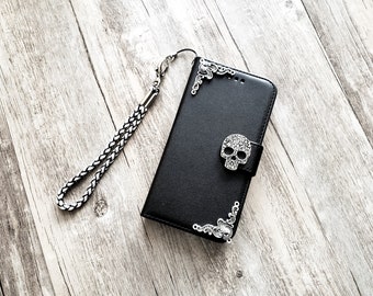 Skull phone wallet removable case for iPhone X XS XR 12 13 14 pro max 8 7 Plus Samsung S22 S21 S20 Ultra S10 S9 S8 Note 20 10 Plus MN1458