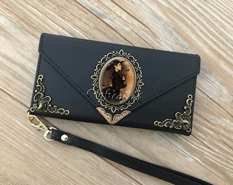 Witch envelope phone leather wallet case for iPhone X XS XR 12 13 14 pro max Samsung S23 S22 S21 Ultra S10 S9 S8 Note 20 8 9 10 Plus MN2805