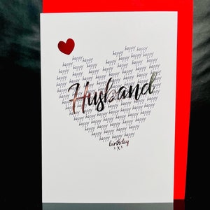 Husband birthday card/birthday card for husband/husband/wife/male/female/personalised inside