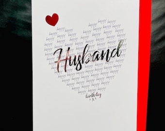 Tarjeta de cumpleaños del marido/tarjeta de cumpleaños para marido/marido/esposa/hombre/mujer/personalizado en el interior