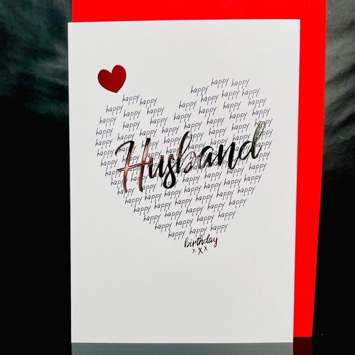 Husband Birthday Card Birthday Day Card for Husband Custom Etsy