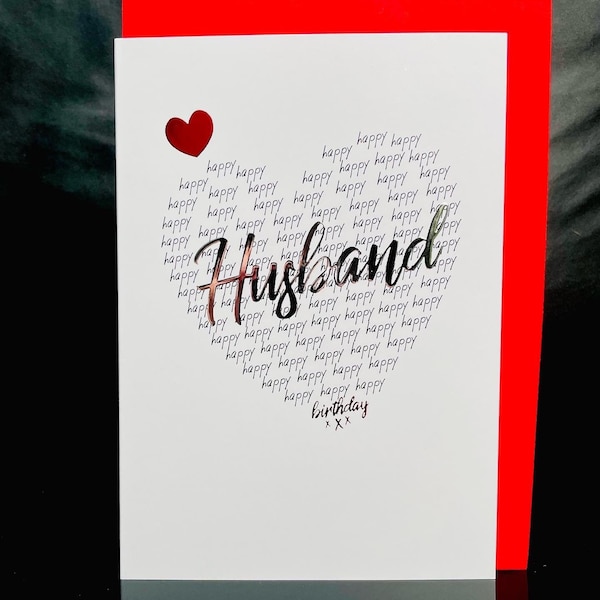 Husband birthday card/birthday card for husband/husband/wife/male/female/personalised inside