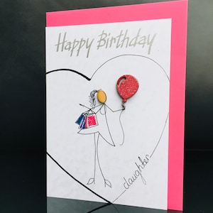Joyeux Anniversaire Fille Fille Carte Danniversaire Etsy France