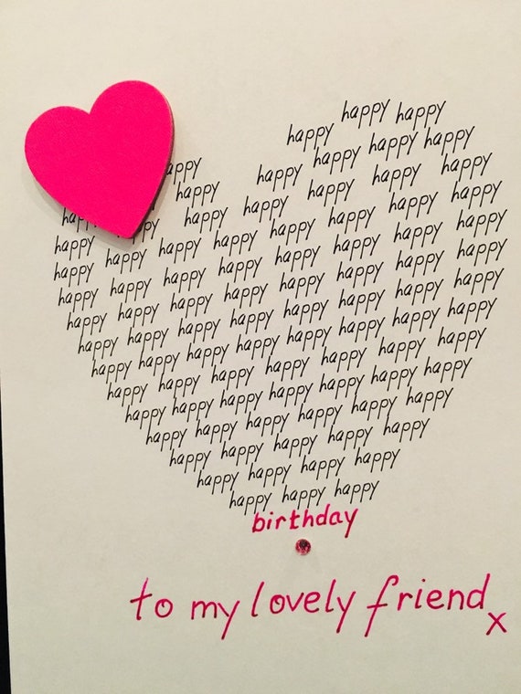 Happy Birthday My Lovely Friend Happy Birthday To My Lovely Friend/Friend Birthday/Large | Etsy Denmark