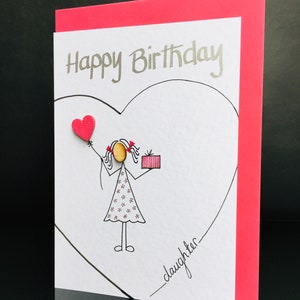 Joyeux Anniversaire Fille Fille Carte Danniversaire Etsy