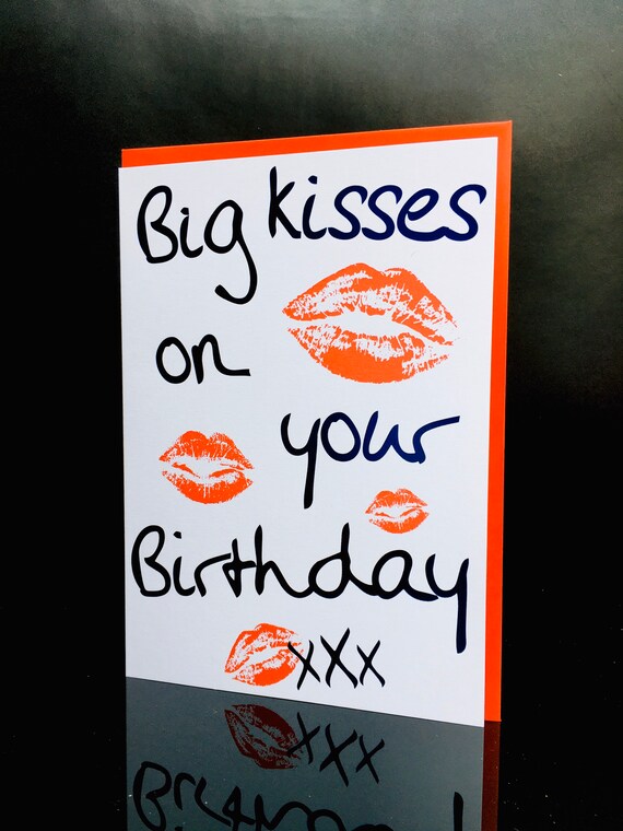 Joyeux Anniversaire Grande Carte De Baisers Grande Carte Etsy Canada