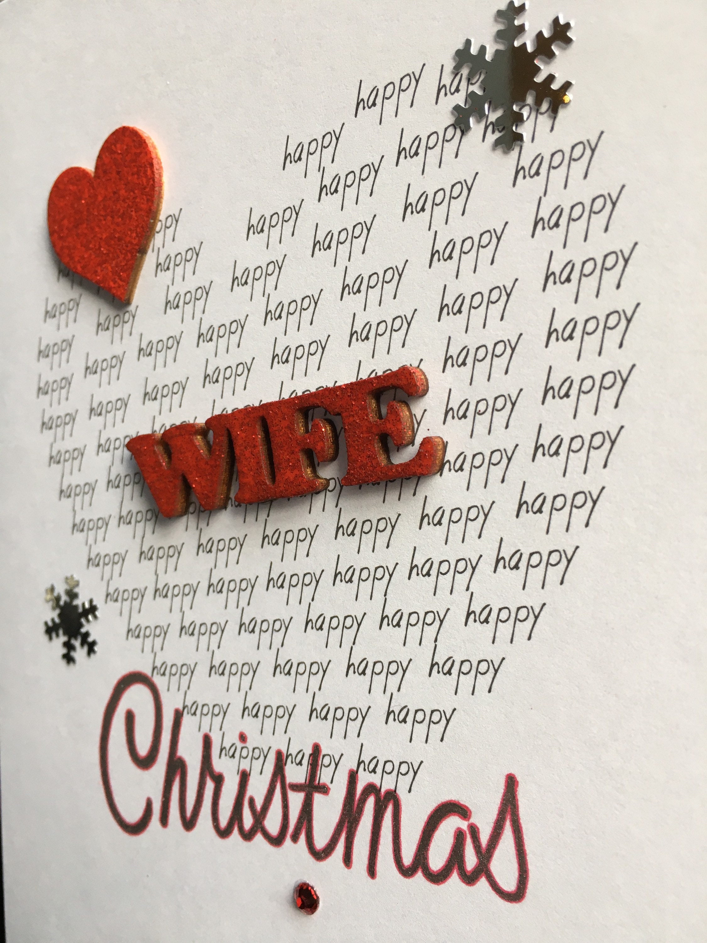 Wife Christmas card/christmas card/large | Etsy