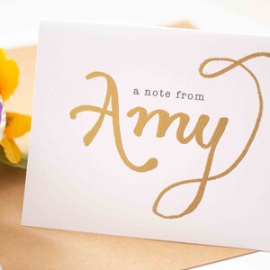 A Note from [YOUR NAME] - Custom Hand Lettering Note Card Stationary