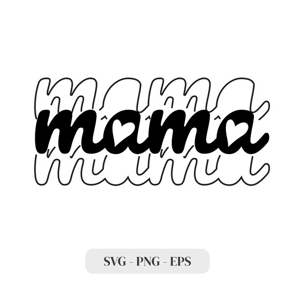 Mama Varsity Outline Png - Etsy