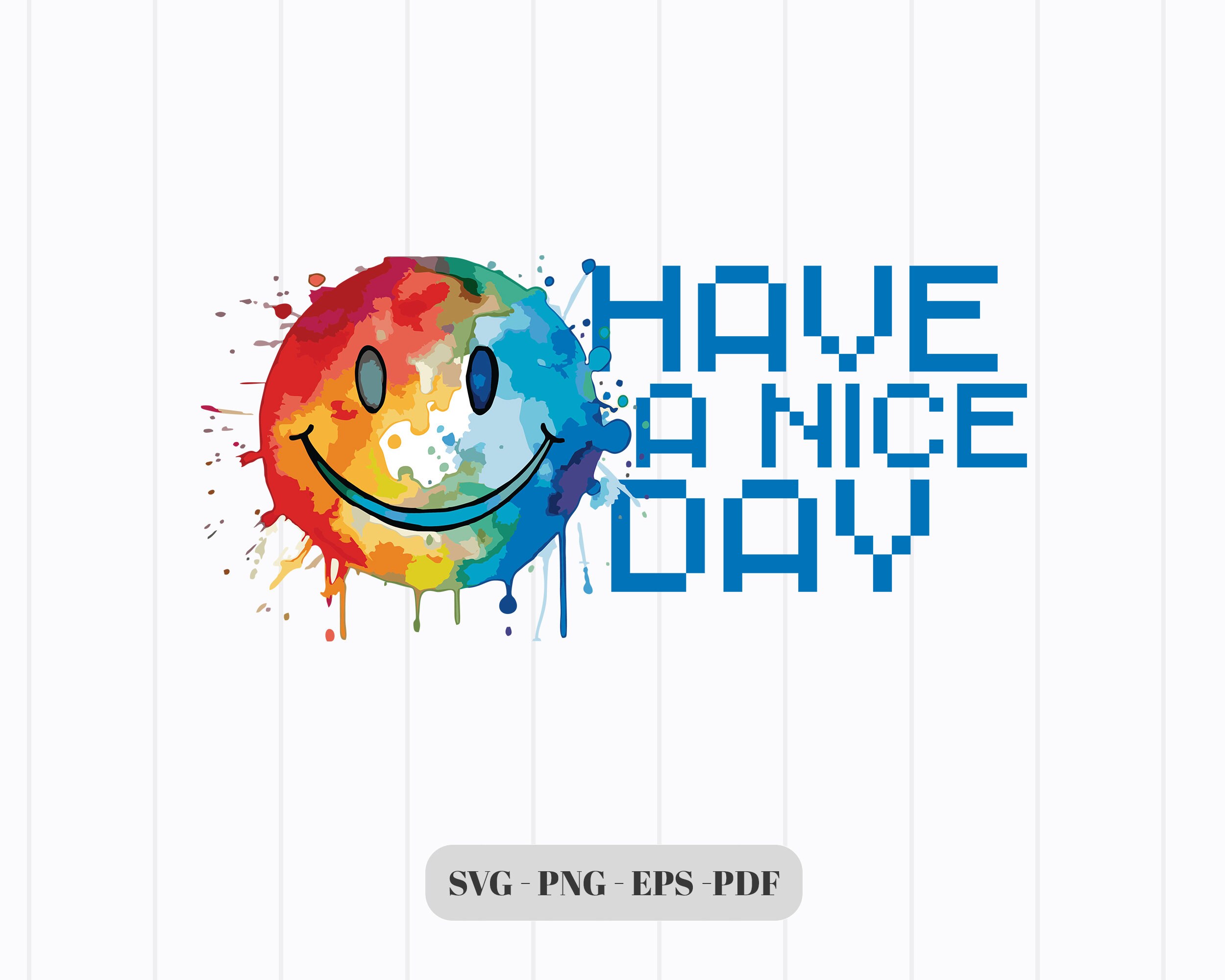 Have a Nice Day Smiley Face Emoji Svg Silhouette - Etsy Denmark