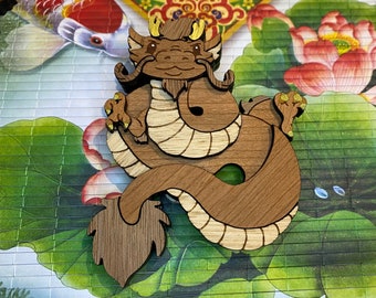 PREORDER Sassy and Fierce Wood Dragon Brooch