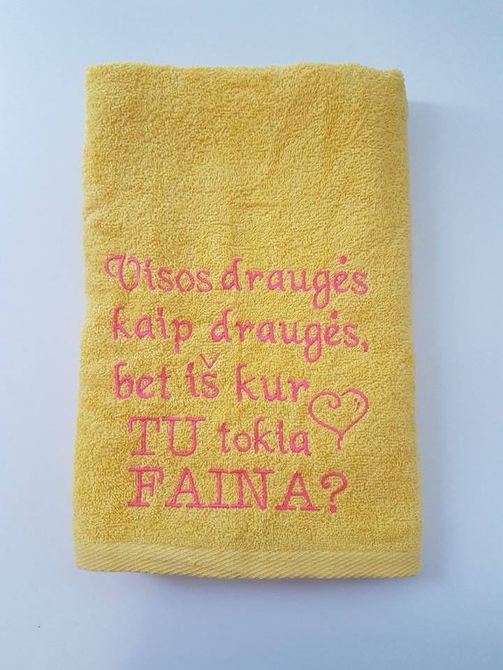 Toalla de baño bordada hecha a mano algodón regalo de San | Etsy