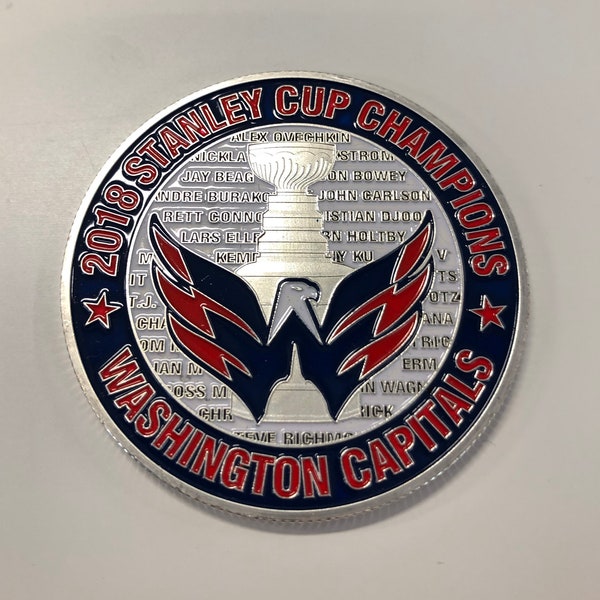 Washington Capitals Stanley Cup Champions Challenge Coin + FREE DISPLAY CASE