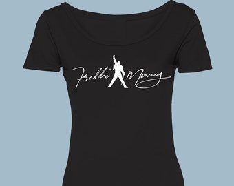 Camiseta de Freddie Mercury suave/de alta calidad/adaptada al cuerpo para mujer