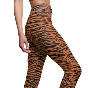 Tiger Stripe Womens Leggings, Animal Print Leggings, Tiger Yoga Pants, Teen Leggings, Plus Size Leggings