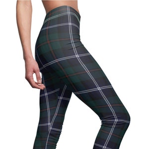 Petrol Blue Jackson Plaid Tartan Tights