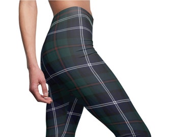 Custom Tartan Womens Leggings, Plaid Leggings, Scottish Tartan Gift, Stretch Pants, Teen Leggings, Plus Size Leggings