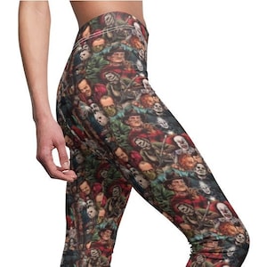 Sticker Bomb Womens Leggings, Cartoon Yoga Pants, Plus Size