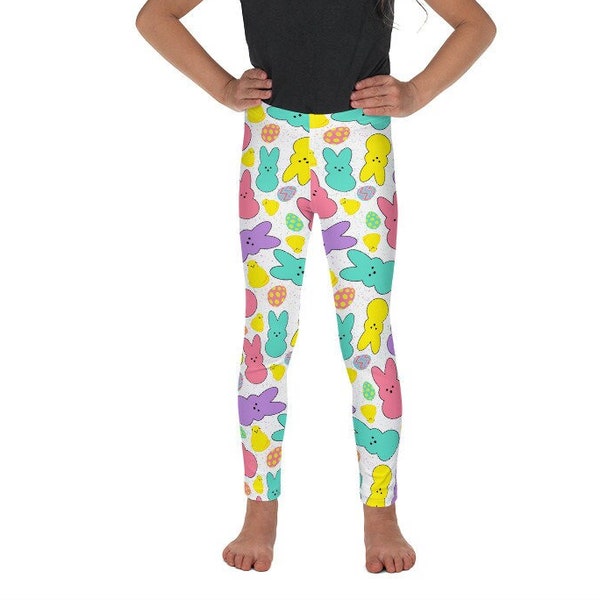 Easter Girls Leggings, Toddler Leggings, Bunny Leggings, Easter Stretch Pants, Easter Gift