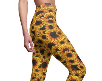 Green Vintage Retro Large Sunflowers hot Yoga Pants Womens Activewear Sets 