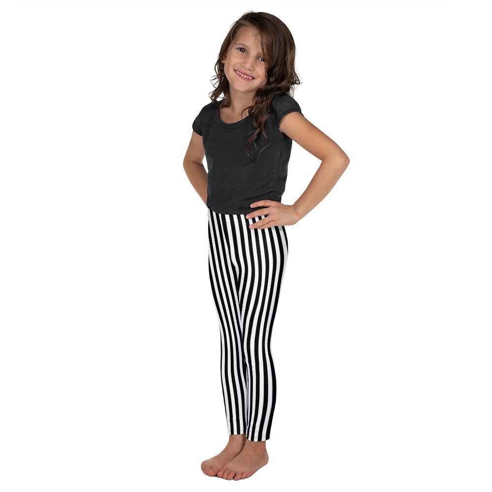 Black and white striped leggings toddler sale