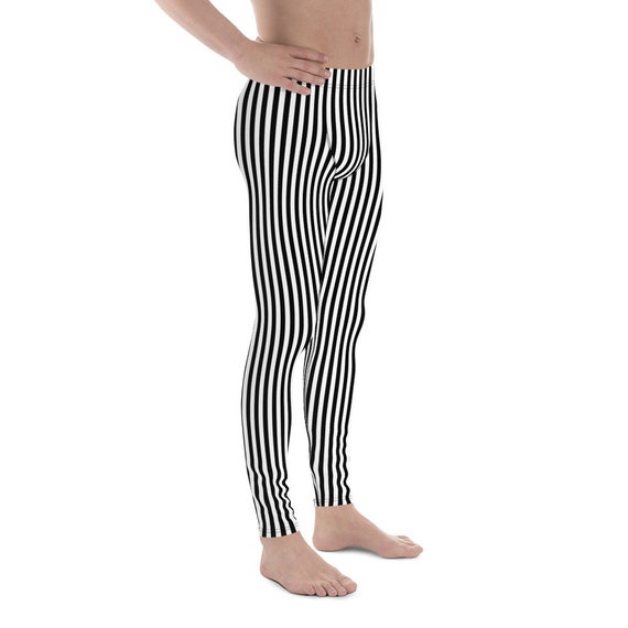 Leggings de rayas blancas y negras para hombre, pantalones elásticos,  disfraz de Halloween -  México