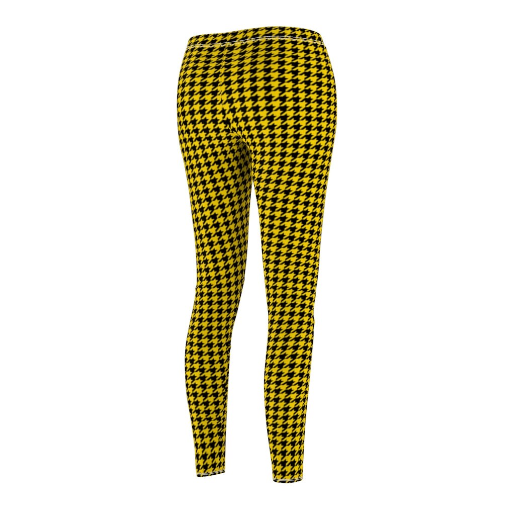 Yellow Houndstooth Leggings Hounds Tooth Pants Black Stretch - Etsy