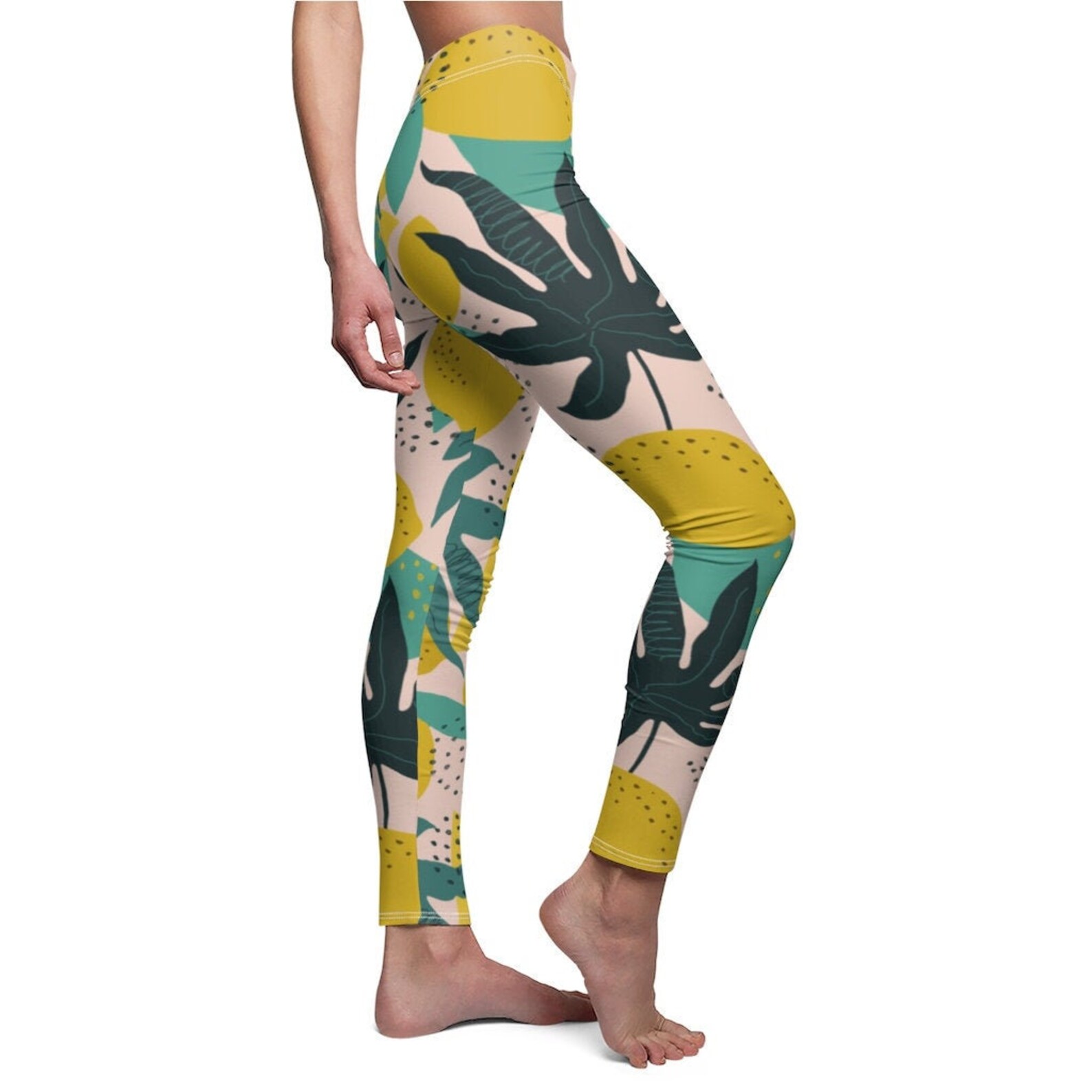 Lemon Leggings Lemon Stretch Pants Leaf Leggings Fruit Etsy