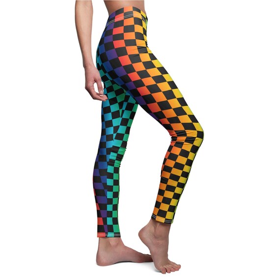 Rainbow checkered pants sales