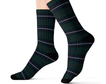 Chaussettes à carreaux personnalisées, chaussettes tartan personnalisées, cadeau écossais, cadeau tartan, chaussettes pour femmes, chaussettes pour hommes